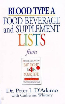 Blood Type A Food, Beverage and Supplement Lists