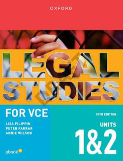 Legal Studies for VCE Units 1 &amp; 2 Student Book+obook pro