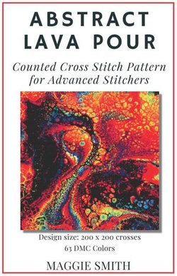 Abstract Lava Pour | Counted Cross Stitch Pattern for Advanced Stitchers