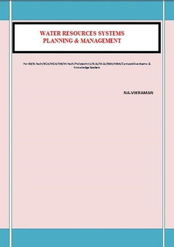 WATER RESOURCES SYSTEMS PLANNING & MANAGEMENT