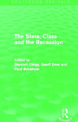 The State, Class and the Recession (Routledge Revivals)