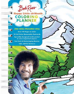 Bob Ross Happy Little 18-Month Coloring Planner