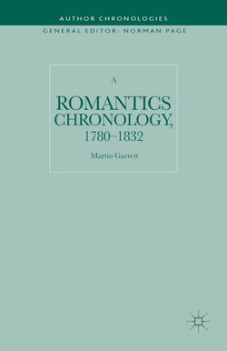 A Romantics Chronology, 1780-1832