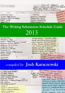 The Writing Submission Schedule Guide 2013