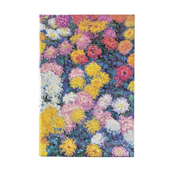 Monet's Chrysanthemums Midi Dot-Grid Hardback Journal (Elastic Band Closure)