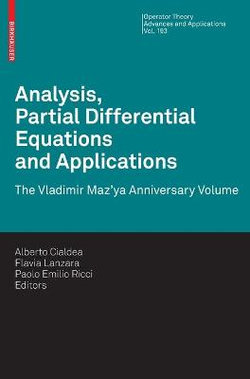 Analysis, Partial Differential Equations and Applications