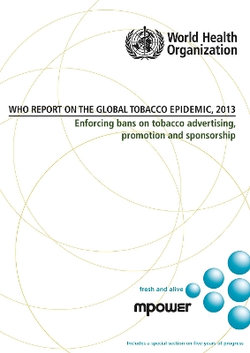 WHO report on the global tobacco epidemic 2013