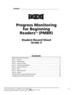 PMBR Student Record Sheets