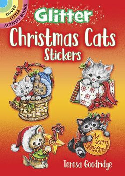 Glitter Christmas Cats Stickers