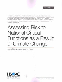 Assessing Risk to National Critical Functions As a Result of Climate Change