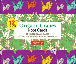 Origami Cranes Note Cards- 12 Cards