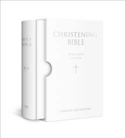 HOLY BIBLE: King James Version (KJV) White Compact Christening Edition