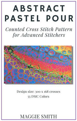 Abstract Pastel Pour | Counted Cross Stitch Pattern for Advanced Stitchers