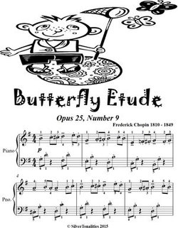 Butterfly Etude Opus 25 Number 9 Easy Piano Sheet Music Tadpole Edition