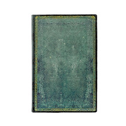 Pacific Blue (Old Leather Collection) Mini Lined Softcover Flexi Journal (Elastic Band Closure)