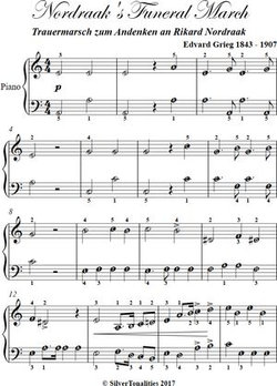 Nordraak's Funeral March Easy Elementary Piano Sheet Music