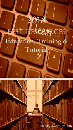 2018 Best Resources for Education, Training & Tutorial