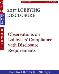 2017 LOBBYING DISCLOSURE