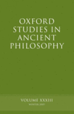 Oxford Studies in Ancient Philosophy XXXIII