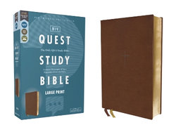 NIV, Quest Study Bible, Large Print, Leathersoft, Brown, Comfort Print