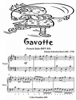 Gavotte French Suite BWV 816 Beginner Piano Sheet Music