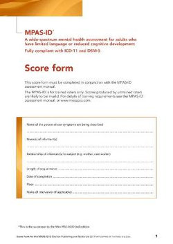 Moss-PAS (ID) Interview Score Forms