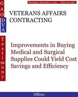 VETERANS AFFAIRS CONTRACTING