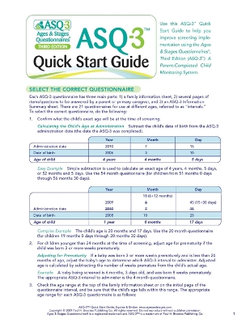 Ages & Stages Questionnaires (R) (ASQ (R)-3): Quick Start Guide (English)