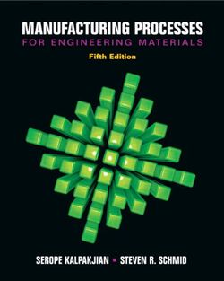 Manufacturing Processes for Engineering Materials