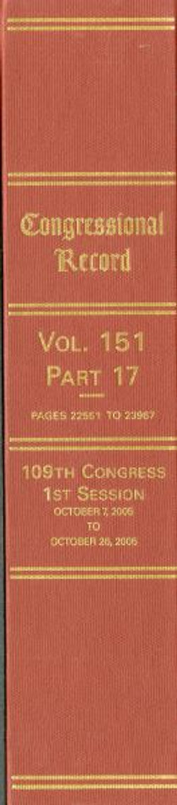 Congressional Record, V. 151, Pt. 17, October 7 To 26 2005