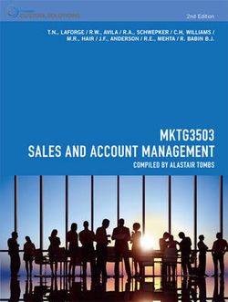 CP0893 MKTG3503 Sales and Account Management