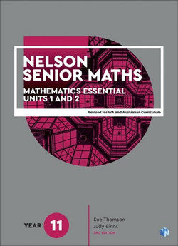 Nelson Senior Maths 11 Mathematics Essential Student Book with 1  Access Code for the Australian Curriculum