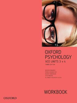 Oxford Psychology Units 3+4  Workbook