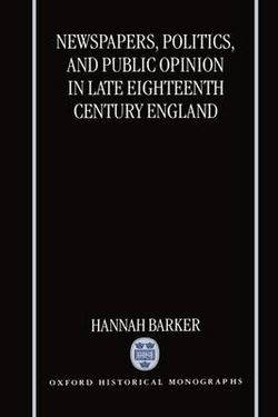 Newspapers, Politics, and Public Opinion in Late Eighteenth-Century England