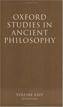 Oxford Studies in Ancient Philosophy, Volume XXIV