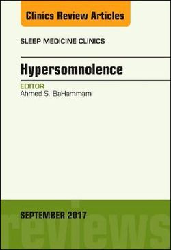 Hypersomnolence, an Issue of Sleep Medicine Clinics