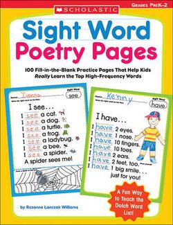 Sight Word Poetry Pages