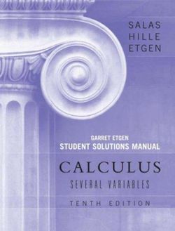 Calculus: Several Variables, 10e (Chapters 13 - 19) Student Solutions Manual