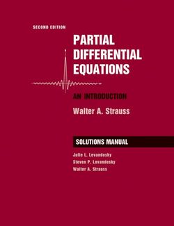 Partial Differential Equations: An Introduction, 2e Student Solutions Manual