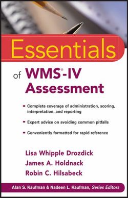 Essentials of WMS-IV Assessment