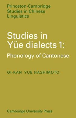 Studies in Yue Dialects 1