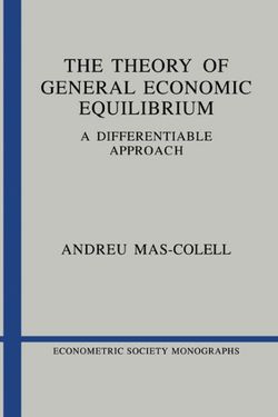 The Theory of General Economic Equilibrium