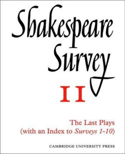 Shakespeare Survey With Index 1-10