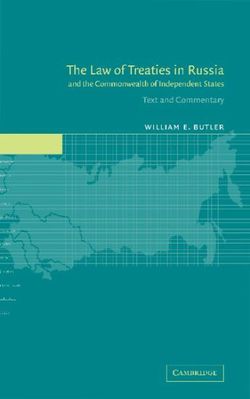 The Law of Treaties in Russia and the Commonwealth of Independent States