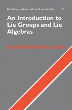 An Introduction to Lie Groups and Lie Algebras