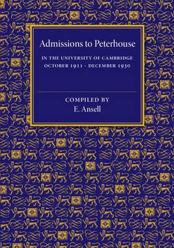 Admissions to Peterhouse