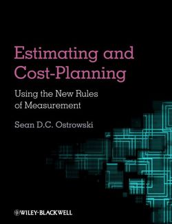 Estimating and Cost Planning Using the New Rules of Measurement