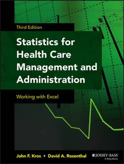 Statistics for Health Care Management and Administration