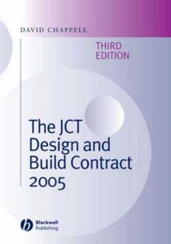 The JCT Design and Build Contract 2005