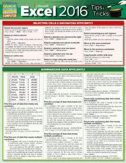 Microsoft Excel 2016 Tips and Tricks